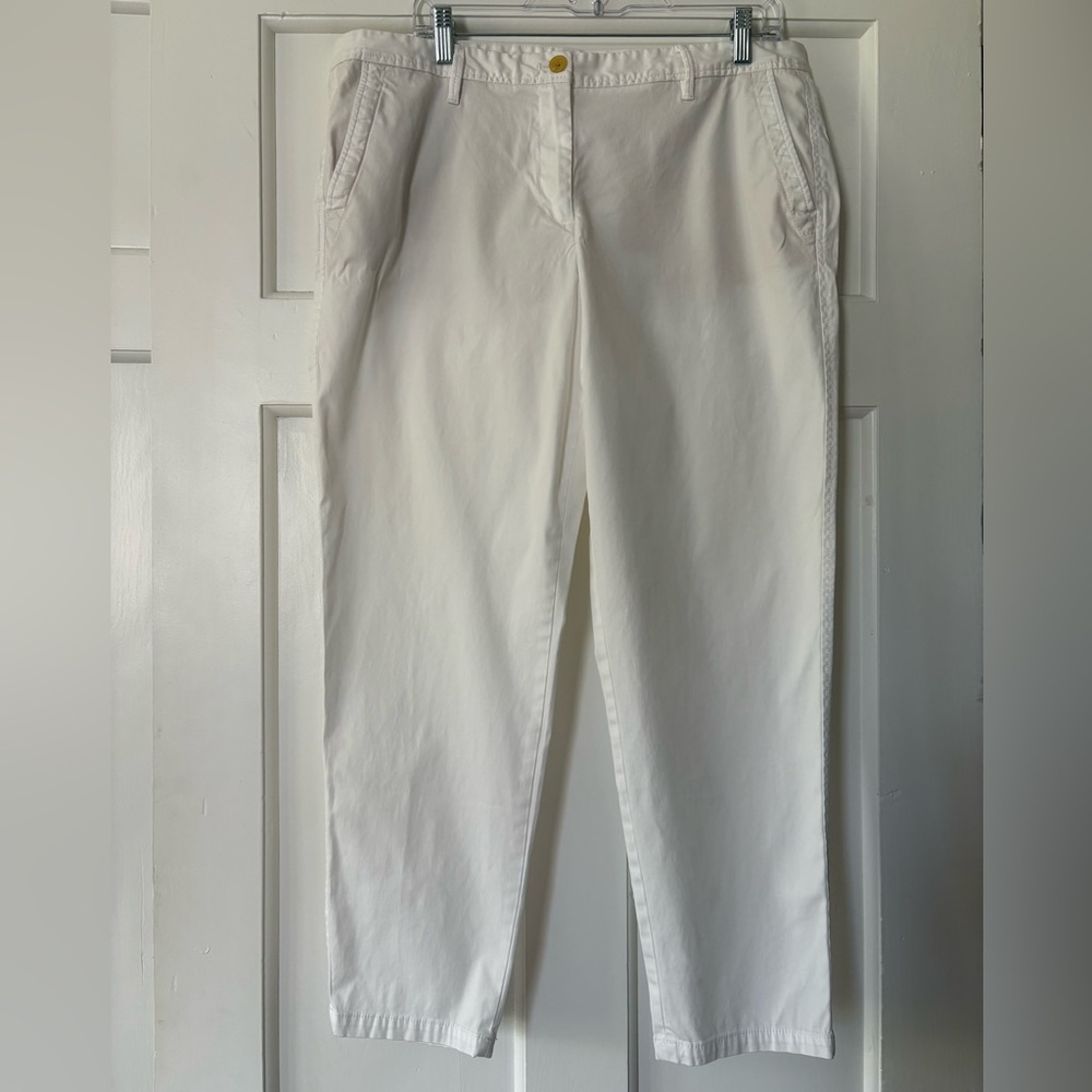 Talbots Women White Girlfriend Chino Casual Career Office Business Size 14